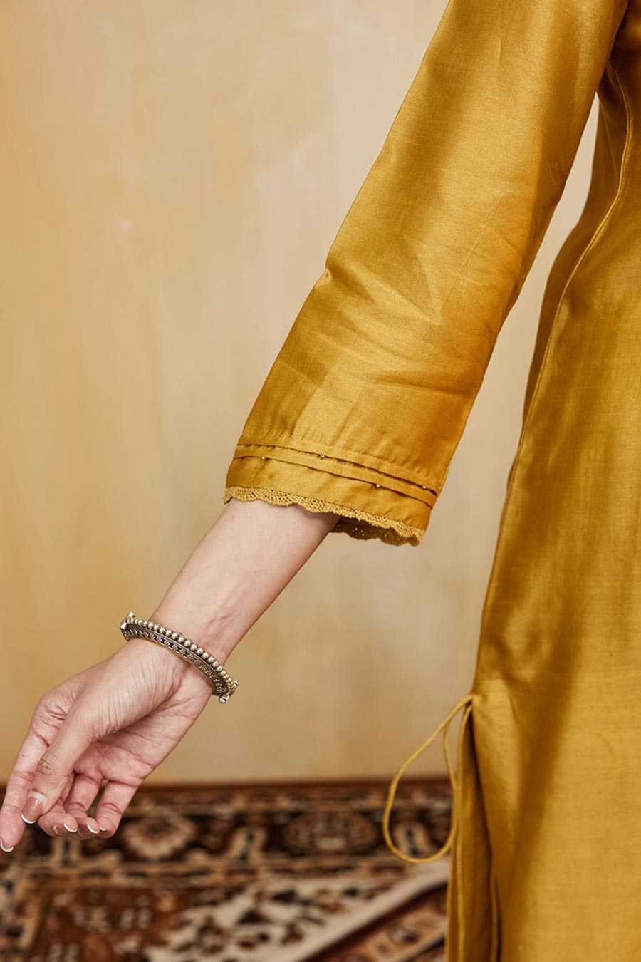 Mustard & Beige Nora Embellished Kurta Set