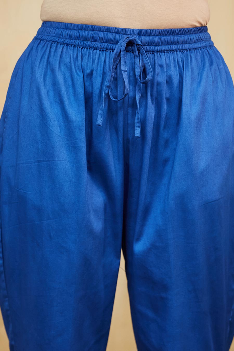 Blue Cotton Silk Pant