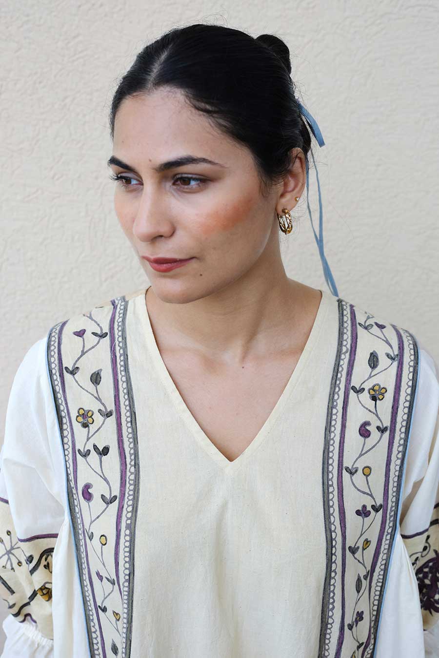 White Hand-Painted Long Dress