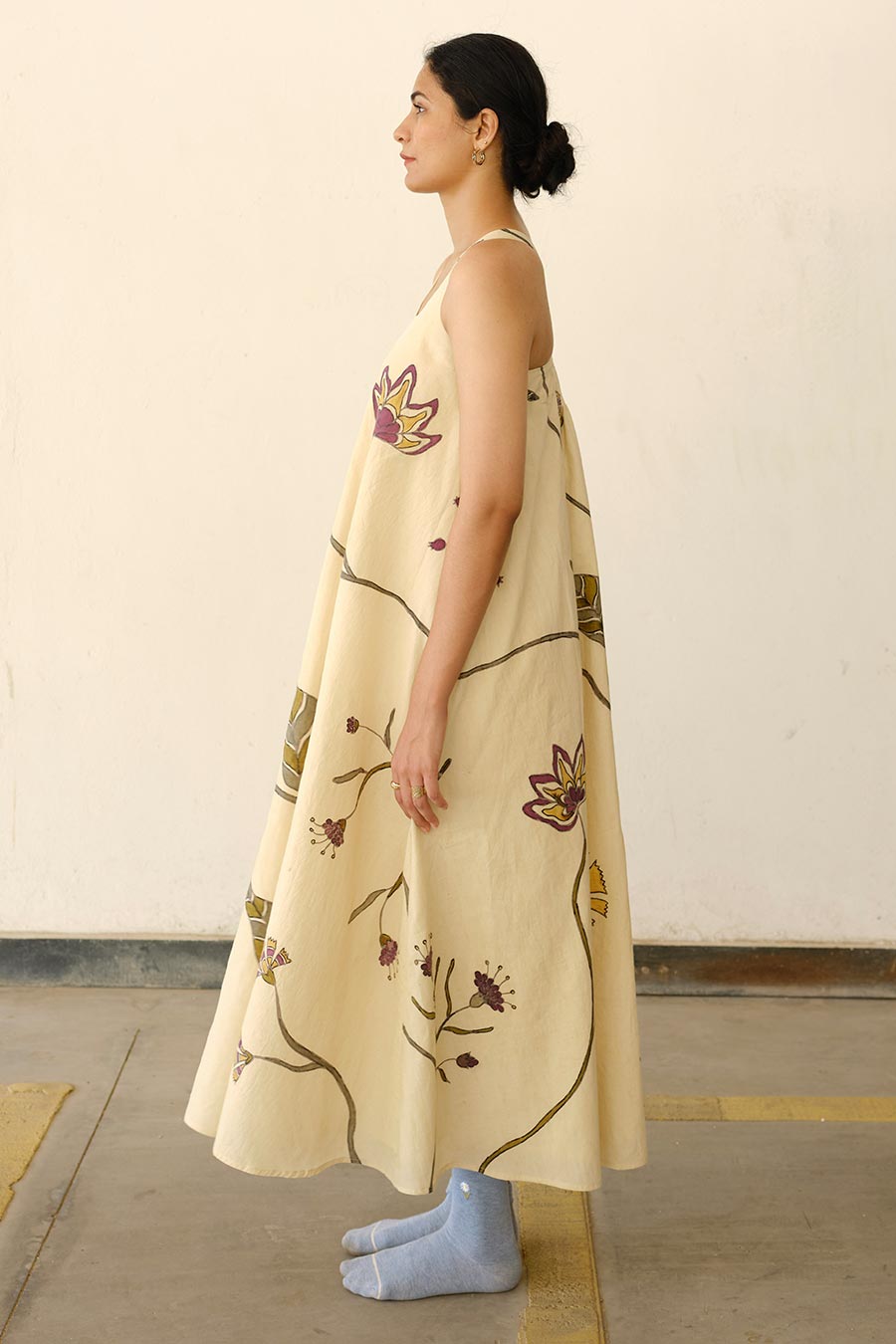 Beige Hand-Painted Dress