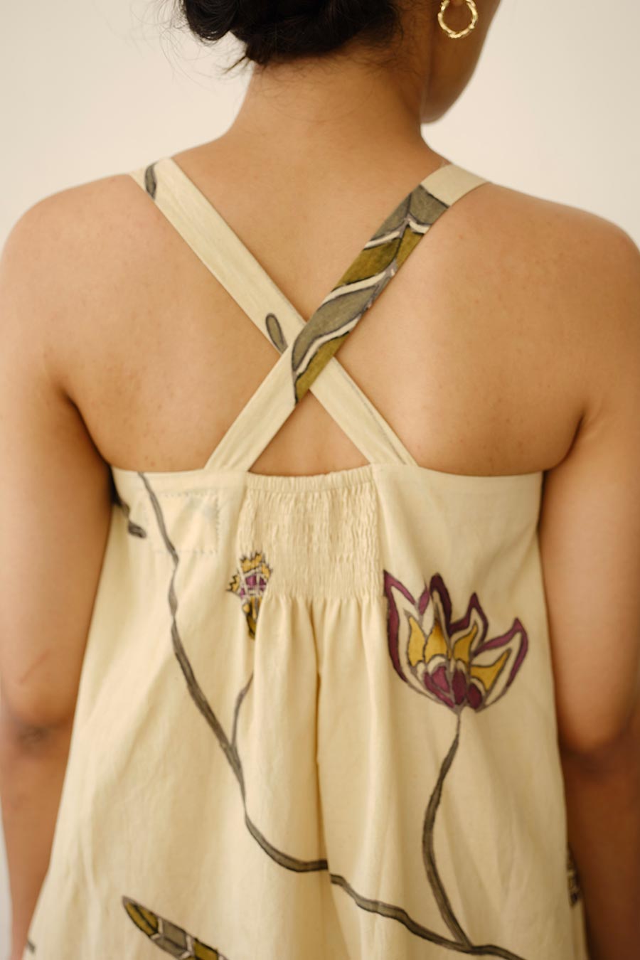 Beige Hand-Painted Dress