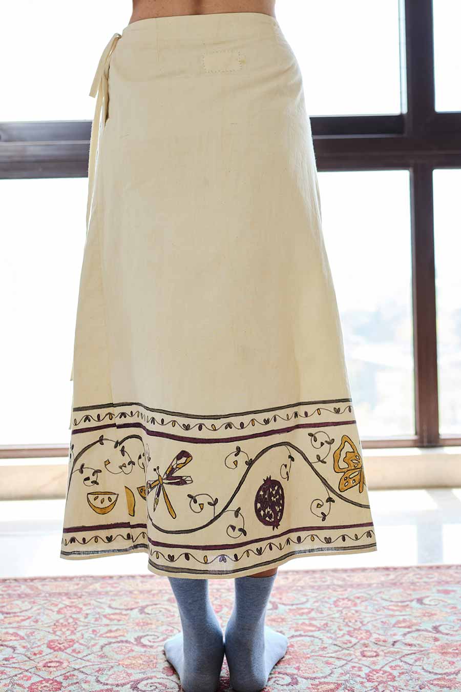 Beige Hand-Painted Skirt