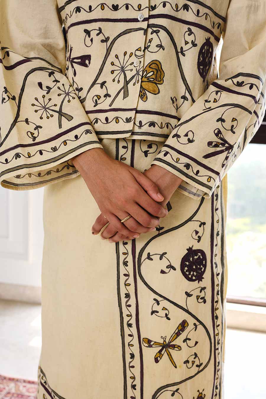 Beige Hand-Painted Skirt