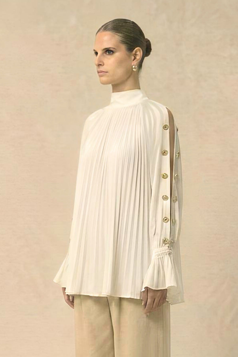 Ivory Cold Shoulder Coin Embellished Top
