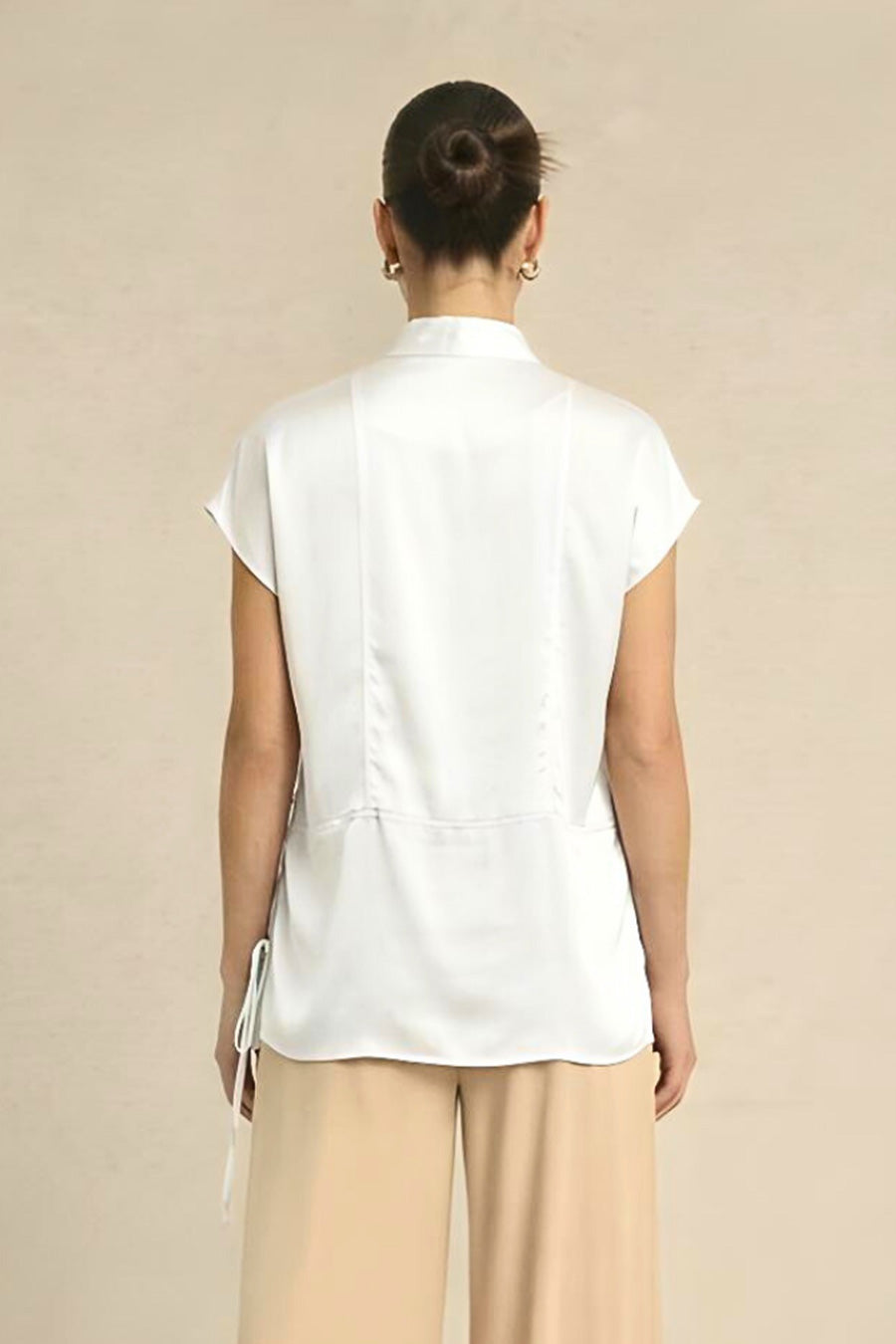 Ivory Coin Embellished Overlap Top
