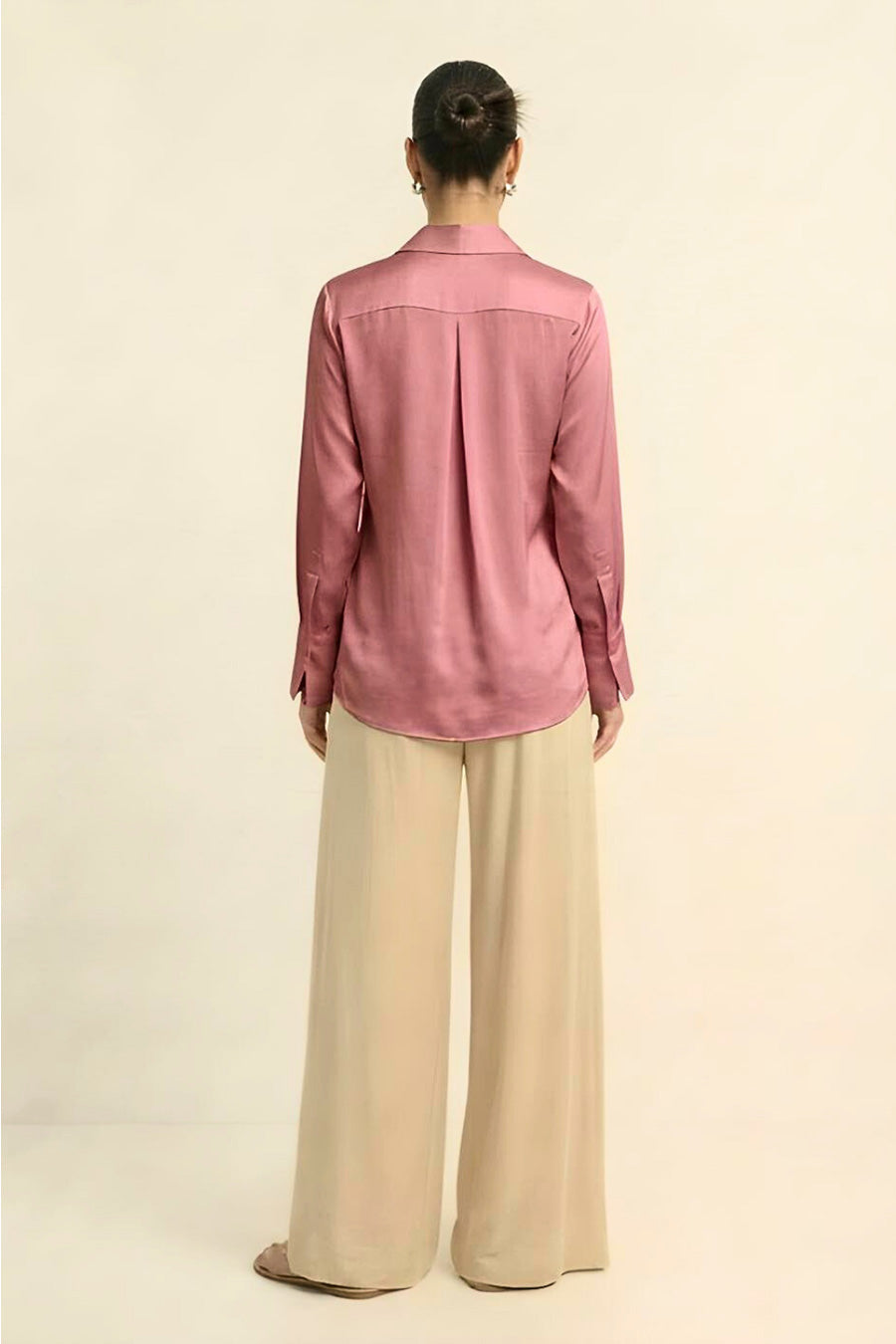 Brick Red Coin Embellished Wrap Shirt