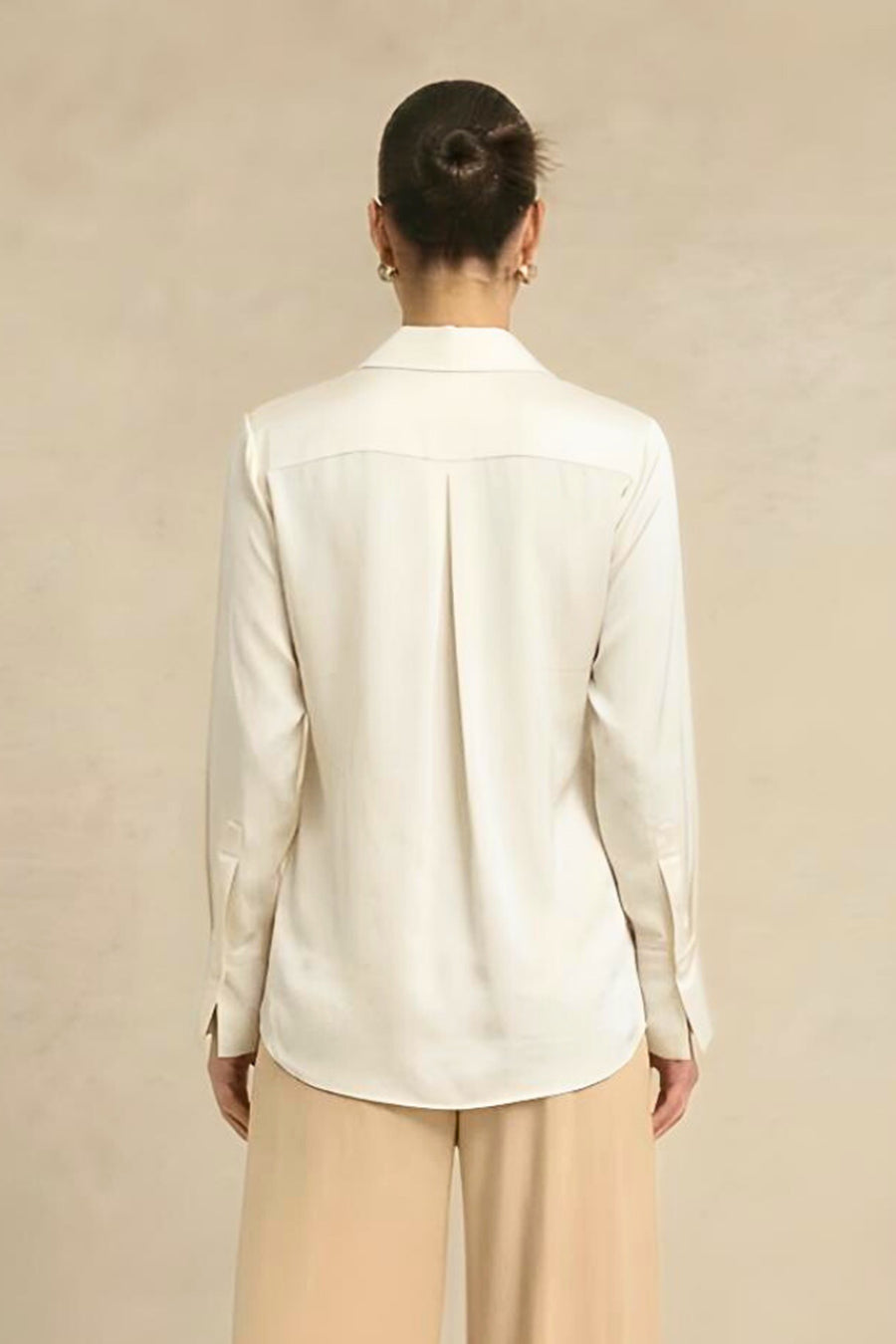 Ivory Coin Embellished Wrap Shirt