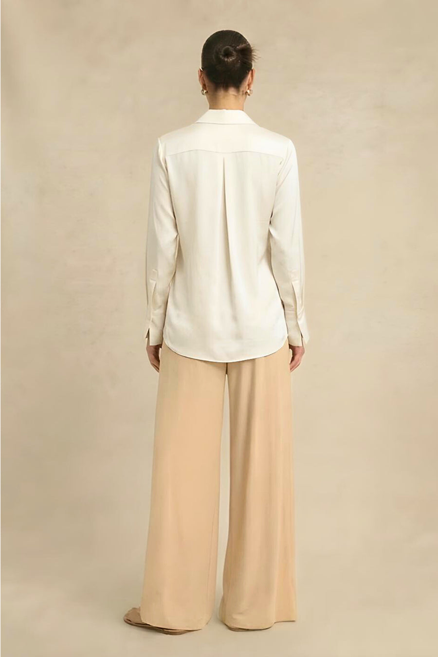 Ivory Coin Embellished Wrap Shirt
