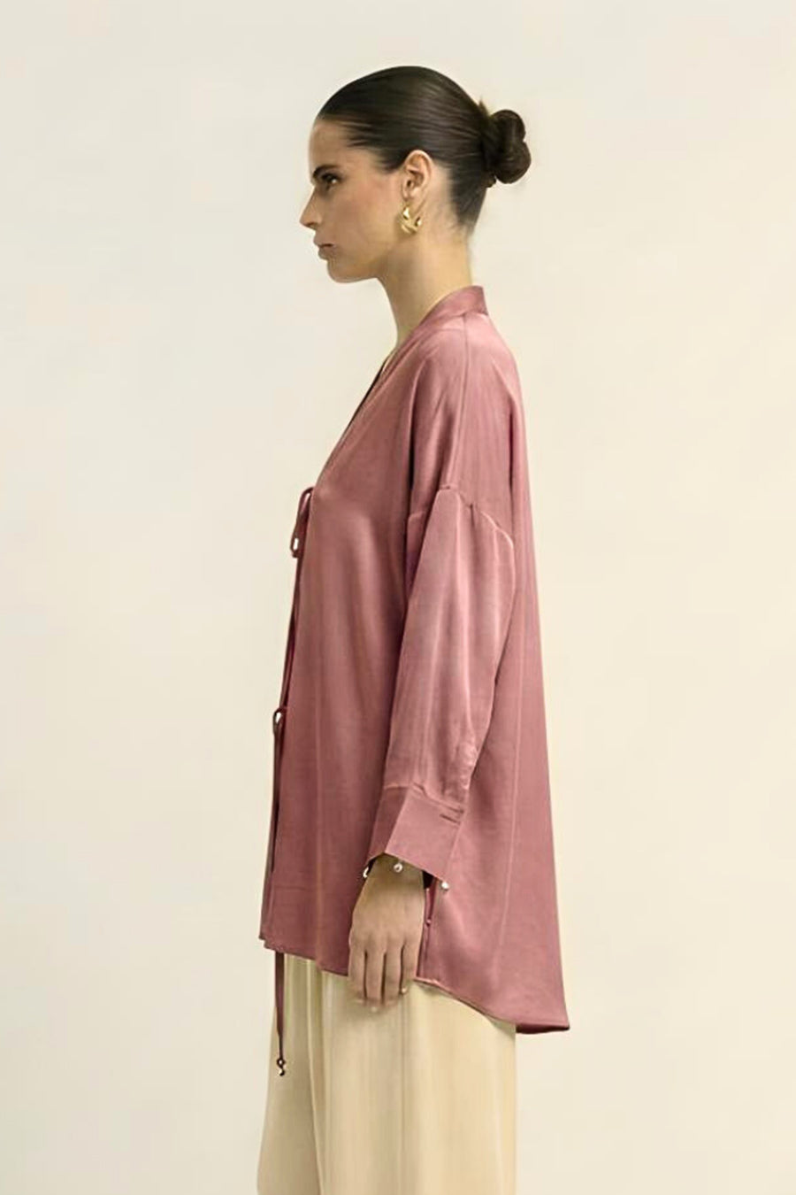 Brick Red Coin Embellished Overlay Shirt