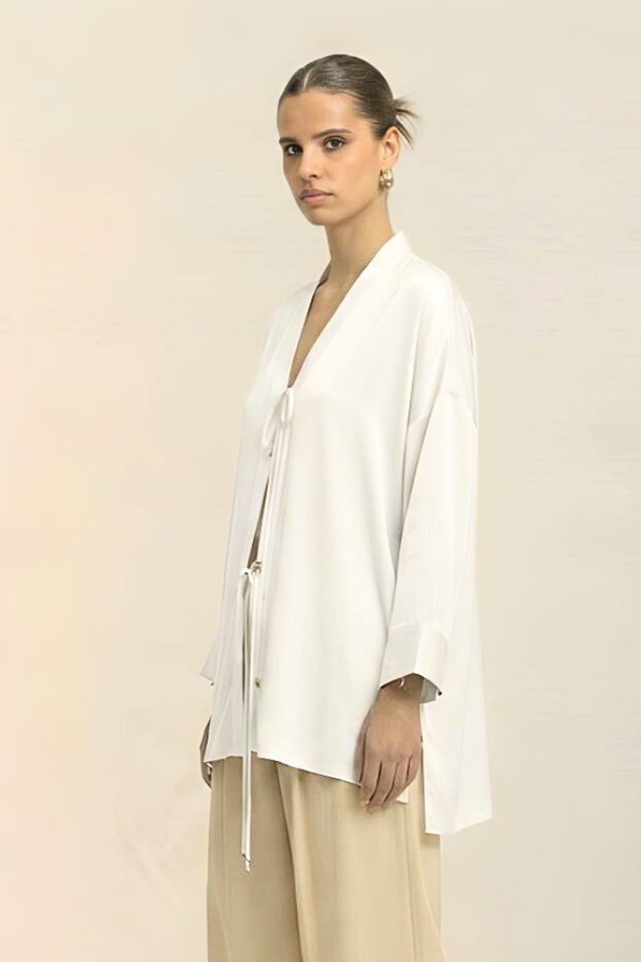 Ivory Coin Embellished Overlay Shirt