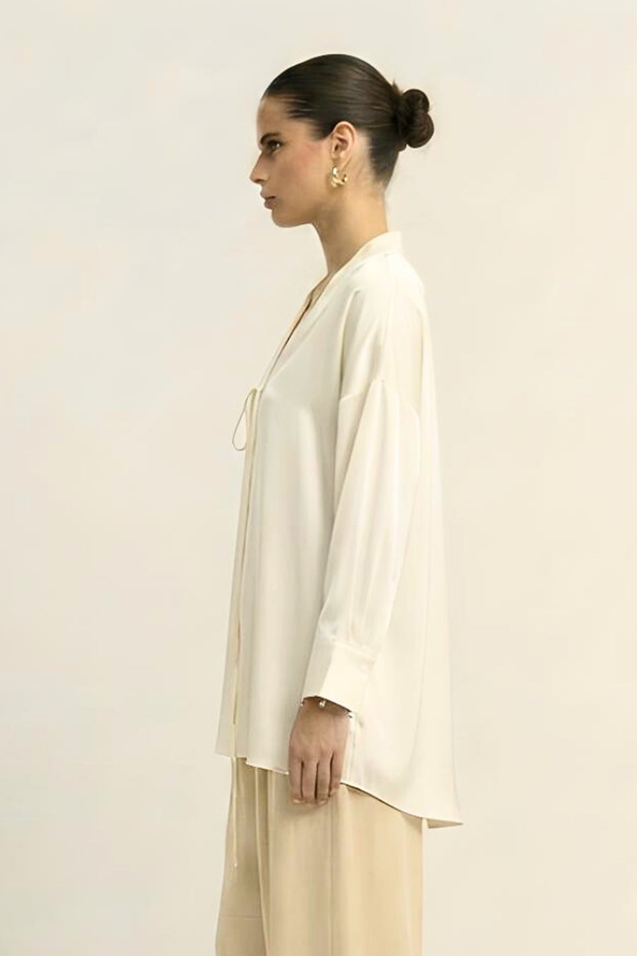 Ivory Coin Embellished Overlay Shirt