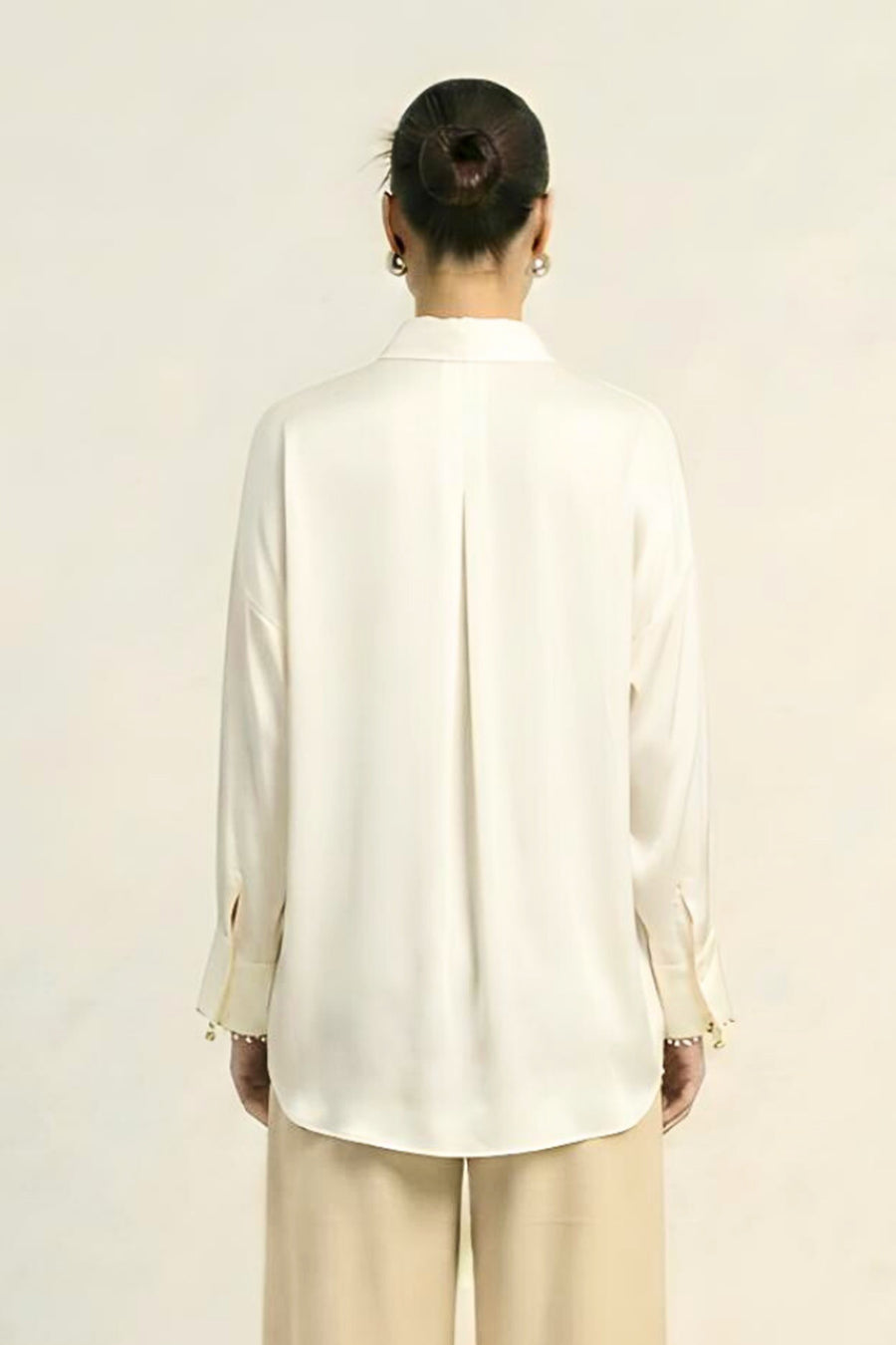 Ivory Coin Embellished Overlay Shirt