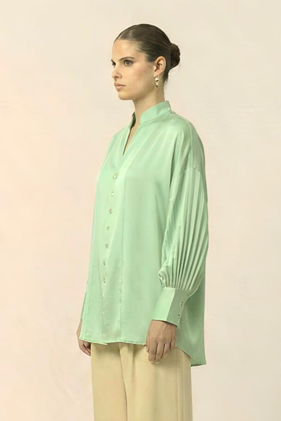 Ash Green Coin Embellished Top