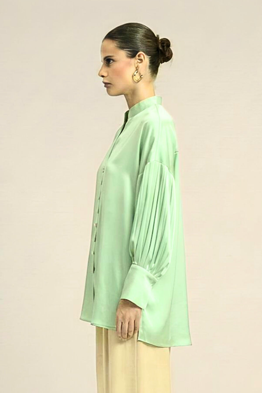 Ash Green Coin Embellished Top