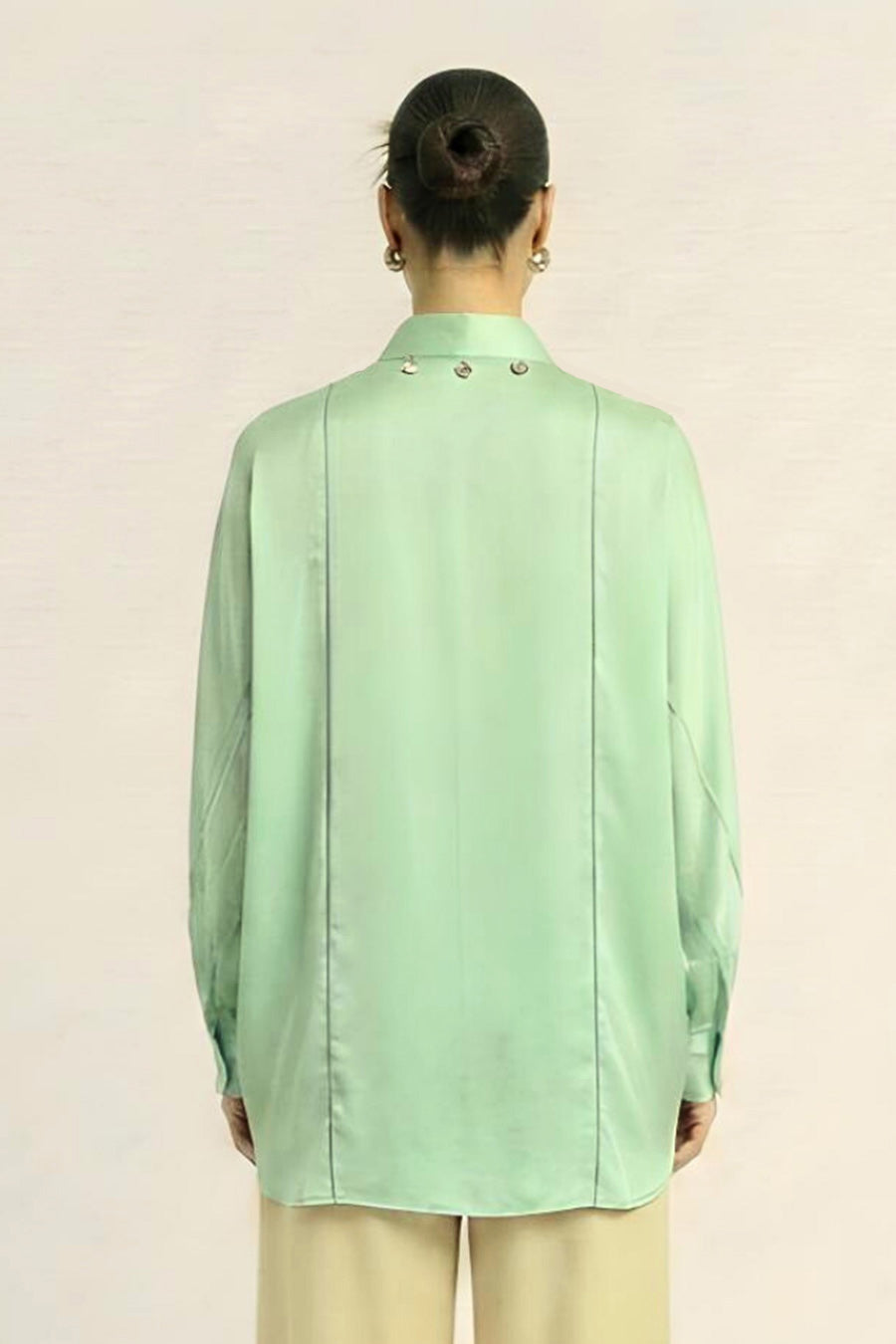 Ash Green Coin Embellished Top