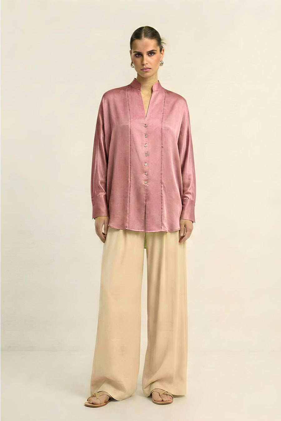 Brick Red Coin Embellished Top