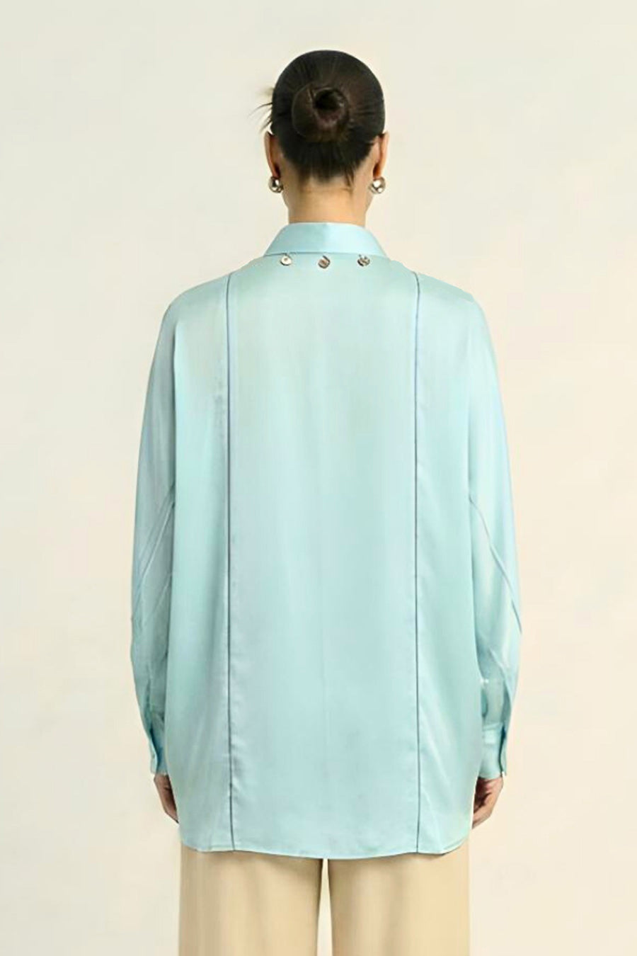 Tropical Blue Coin Embellished Top