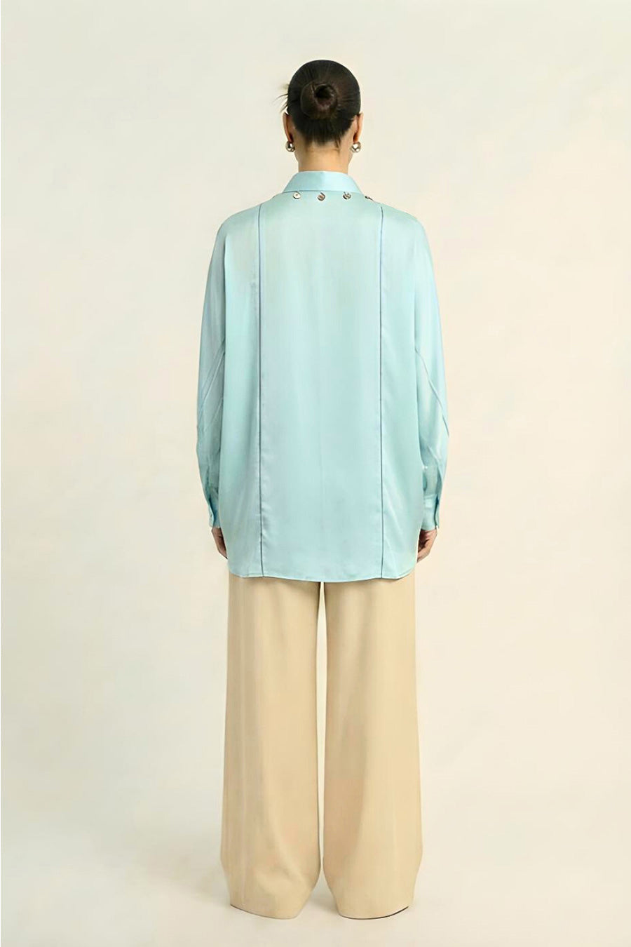 Tropical Blue Coin Embellished Top