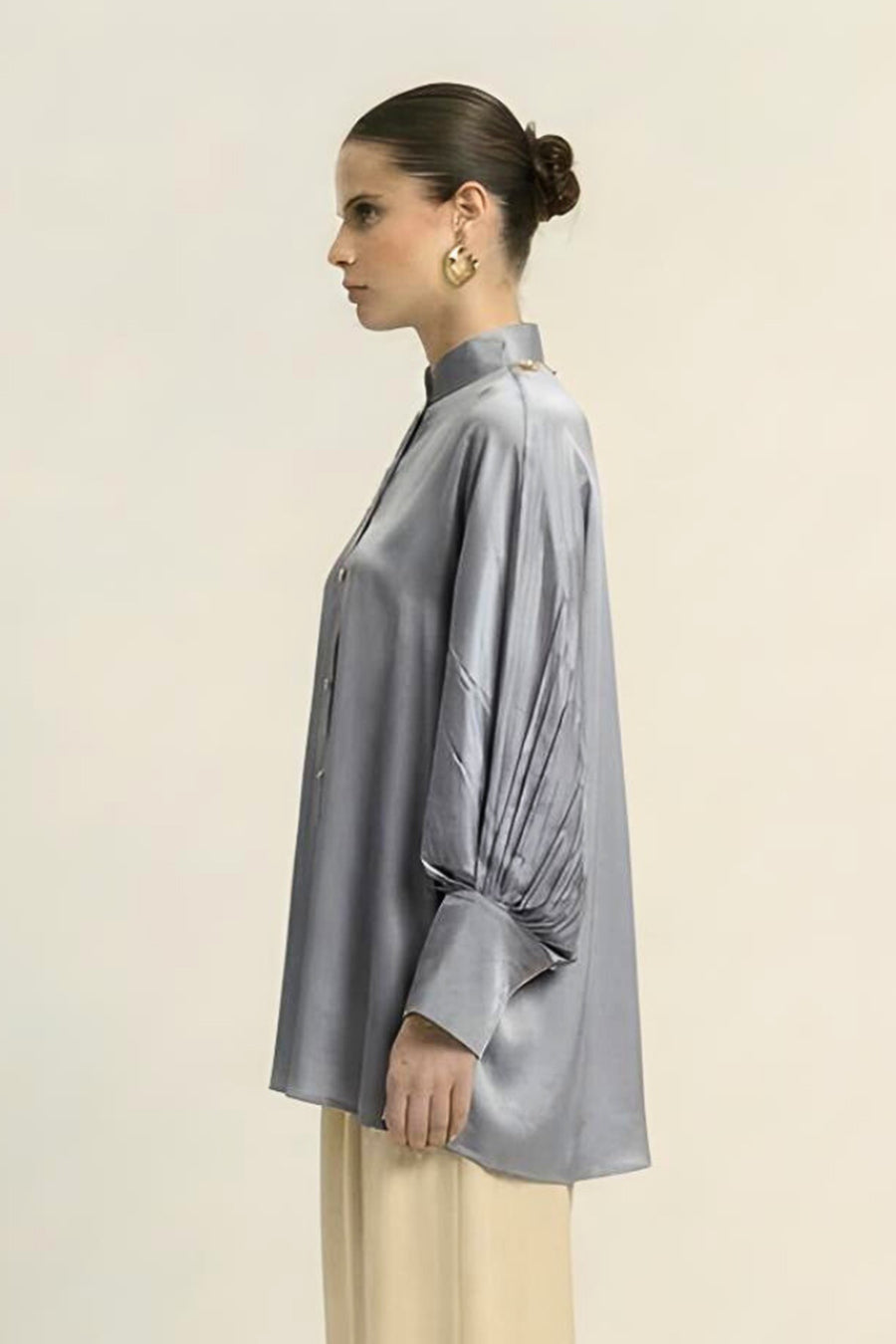 Steel Grey Coin Embellished Top