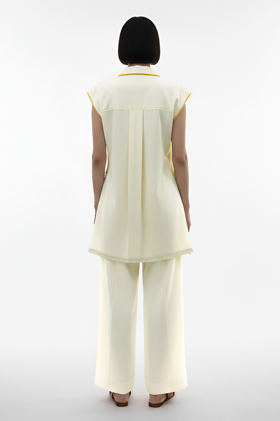 Ivory-Mango Yellow Blazer Co-Ord Set