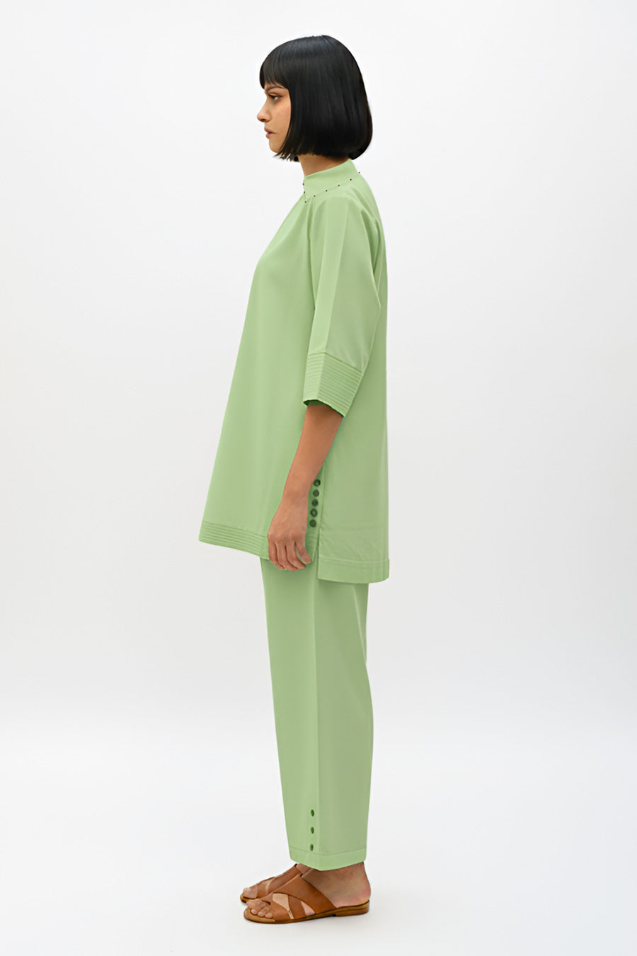 Asparagus Green Top & Pant Co-Ord Set