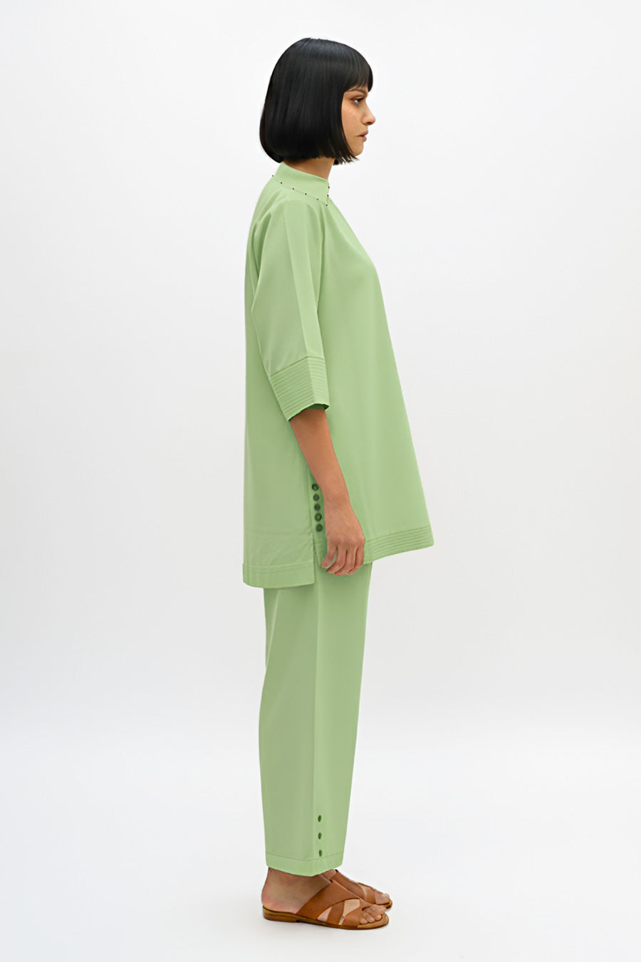 Asparagus Green Top & Pant Co-Ord Set