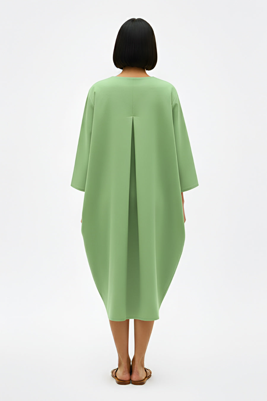 Asparagus Green-Tuscan Red Midi Dress