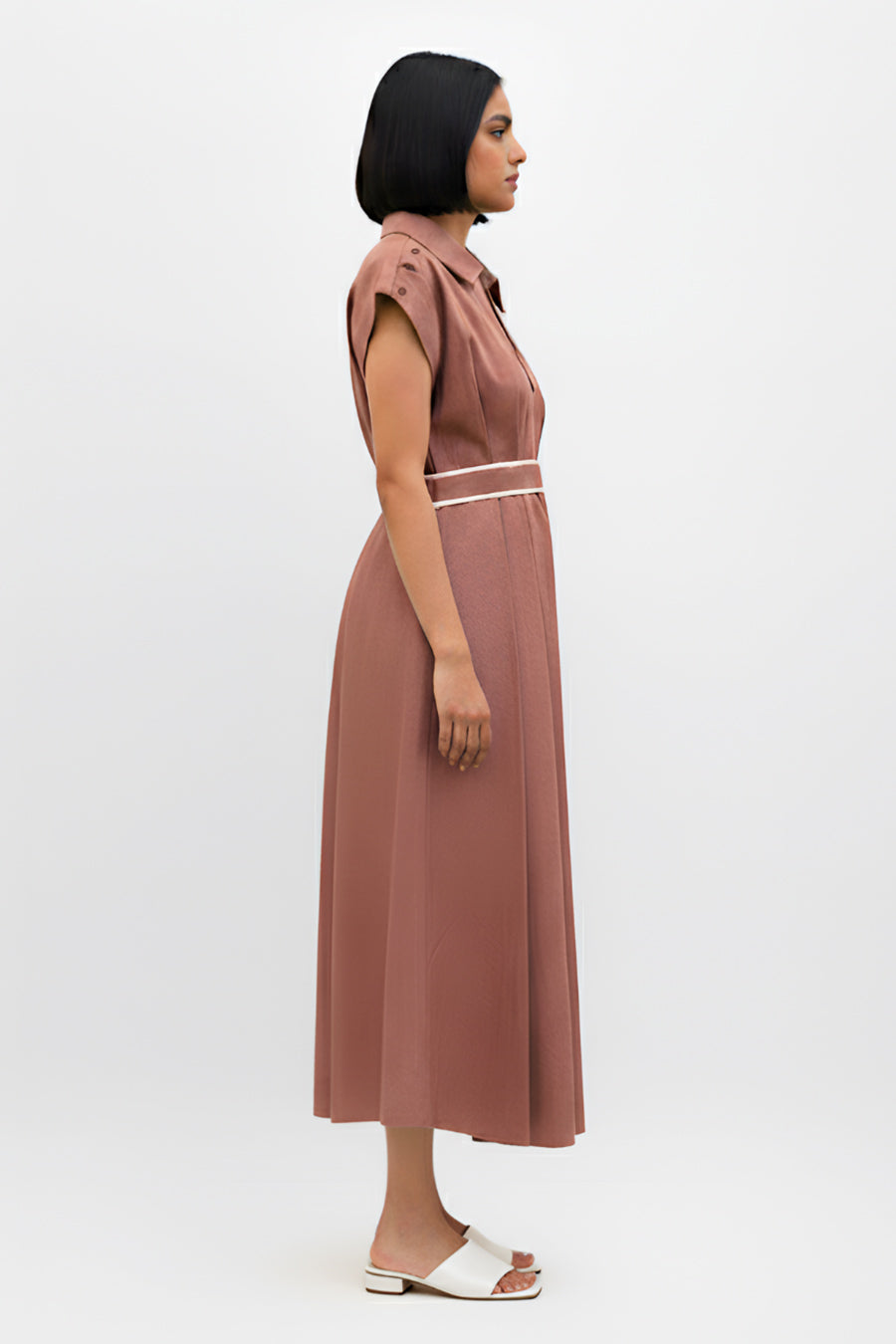 Tuscan Red-Ivory Skater Dress