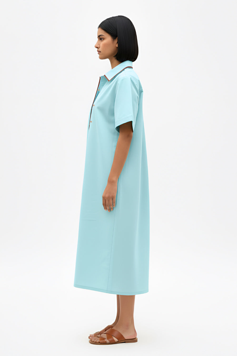 Tiffany Blue-Tuscan Red Shirt Dress