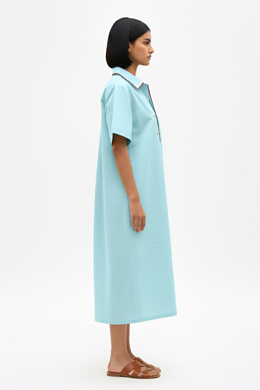 Tiffany Blue-Tuscan Red Shirt Dress