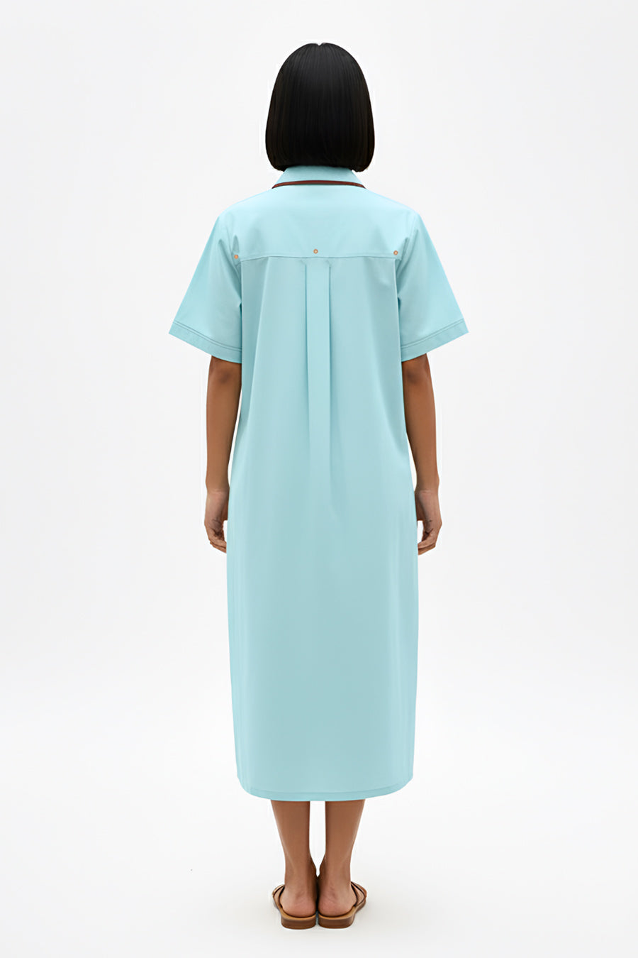Tiffany Blue-Tuscan Red Shirt Dress