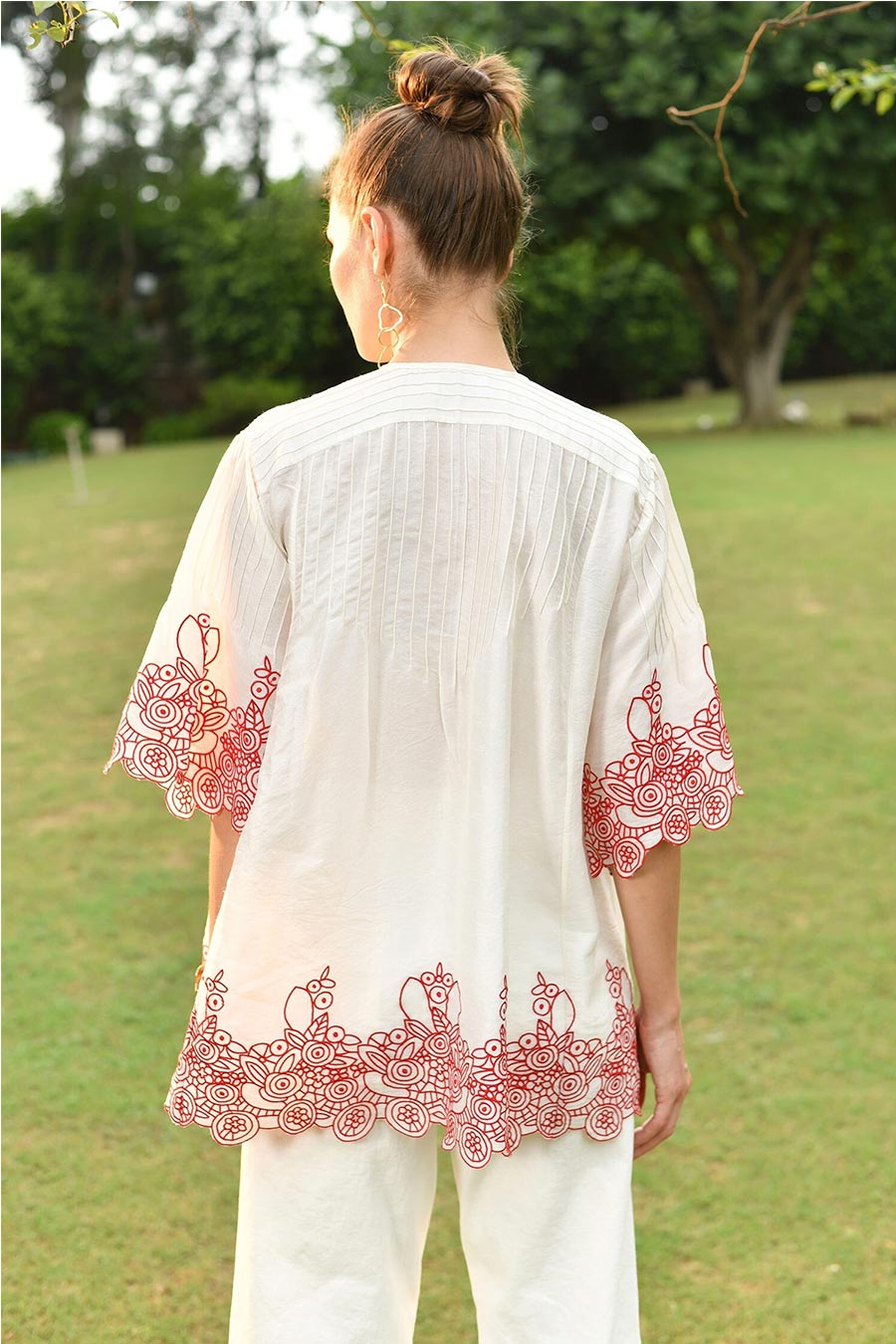 Chianti White Embroidered Top