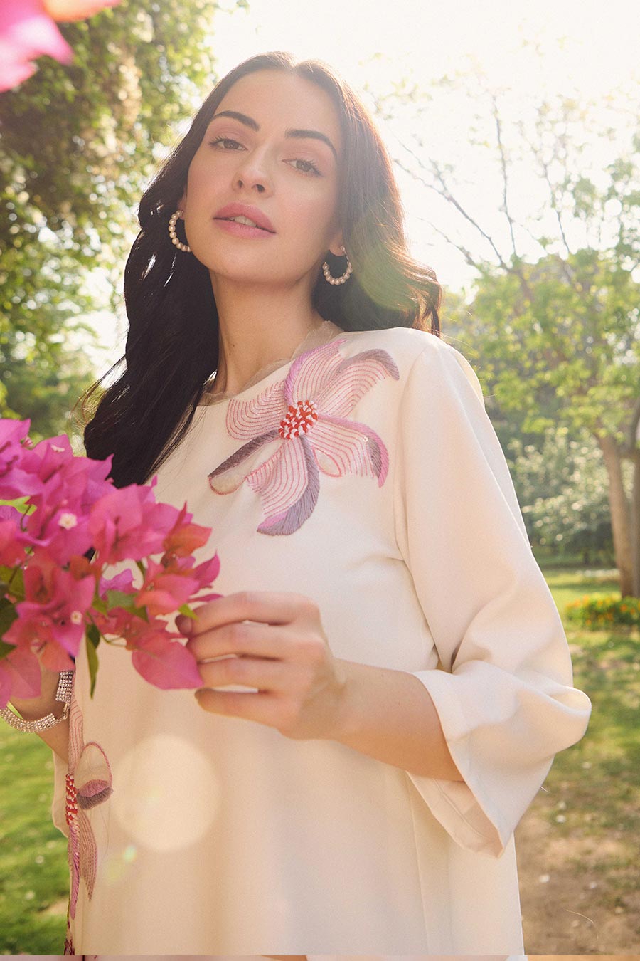 Martina White Embroidered Dress