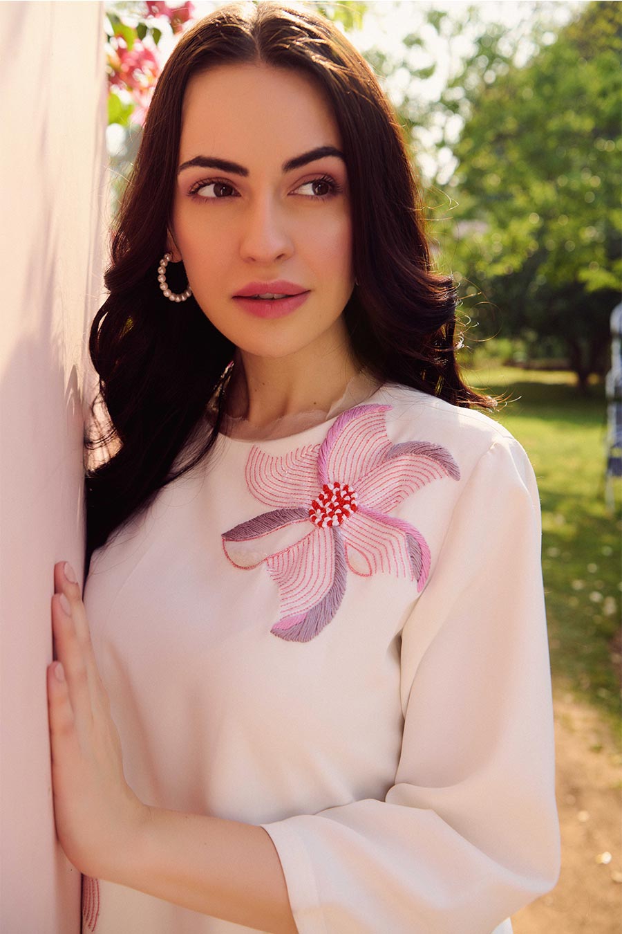 Martina White Embroidered Dress