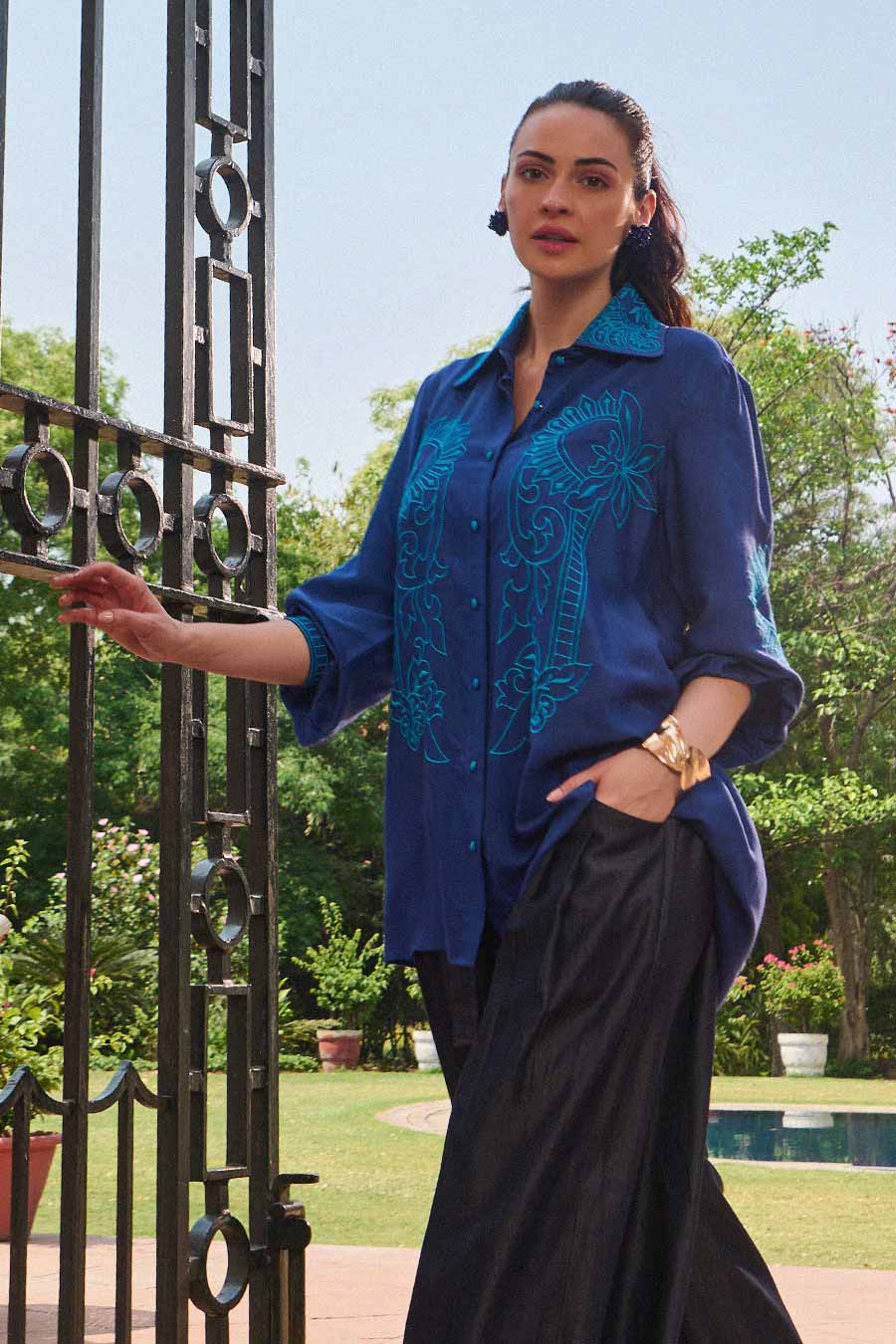 Turq Embroidered Shirt