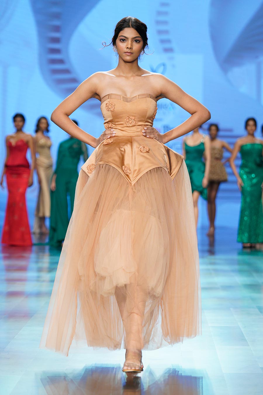 Classic Whimsy Brown Embellished Gown Dress