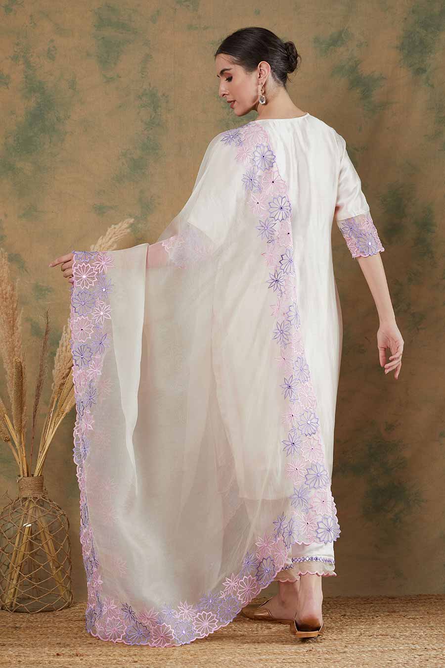 Ivory Embroidered Kurta Set