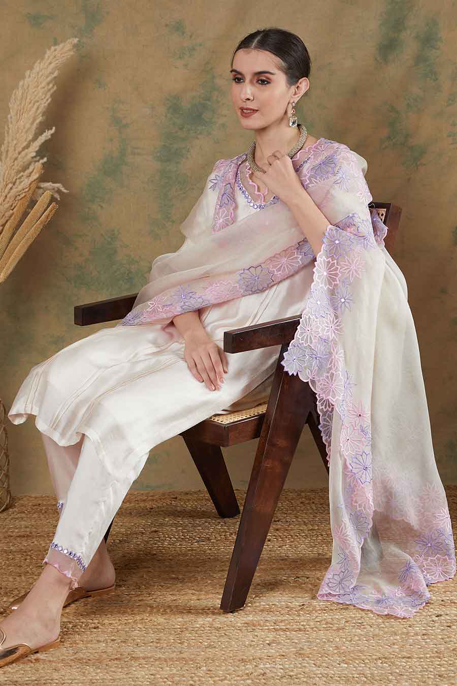 Ivory Embroidered Kurta Set
