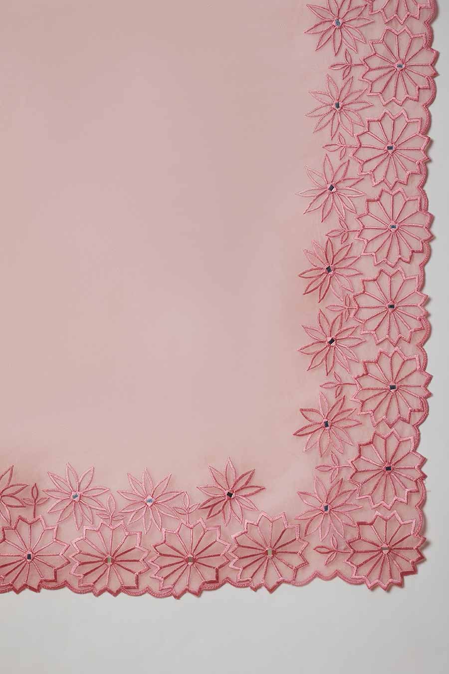 Onion Pink Embroidered Saree Set