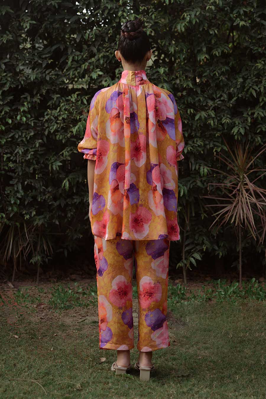 Orange Printed Turtle Top & Pant Co-Ord Set