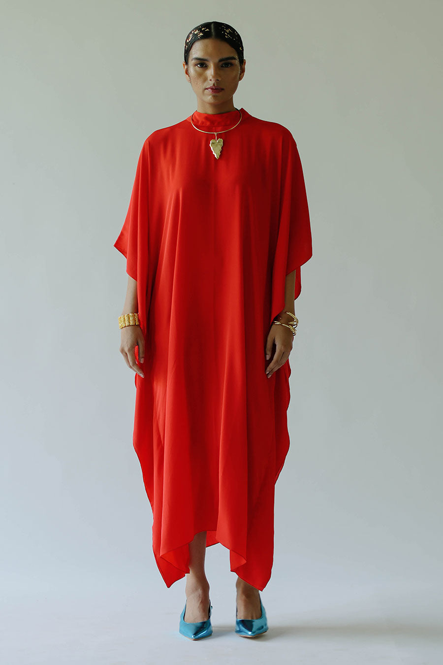 Red Fiery Mimi Kaftan Dress