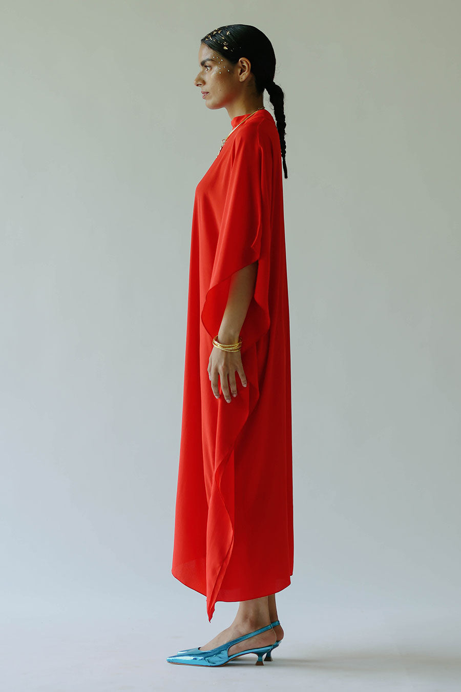 Red Fiery Mimi Kaftan Dress