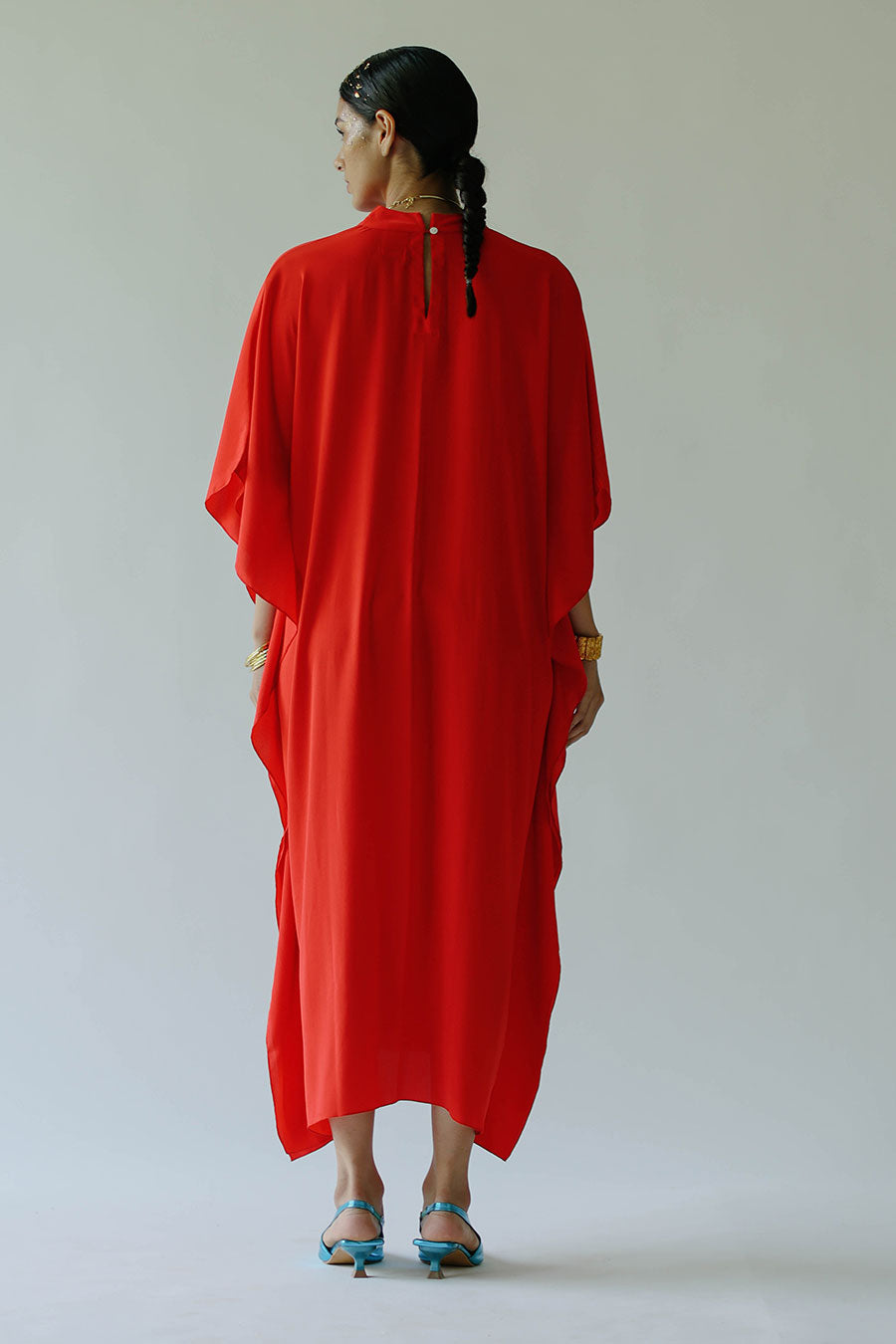 Red Fiery Mimi Kaftan Dress