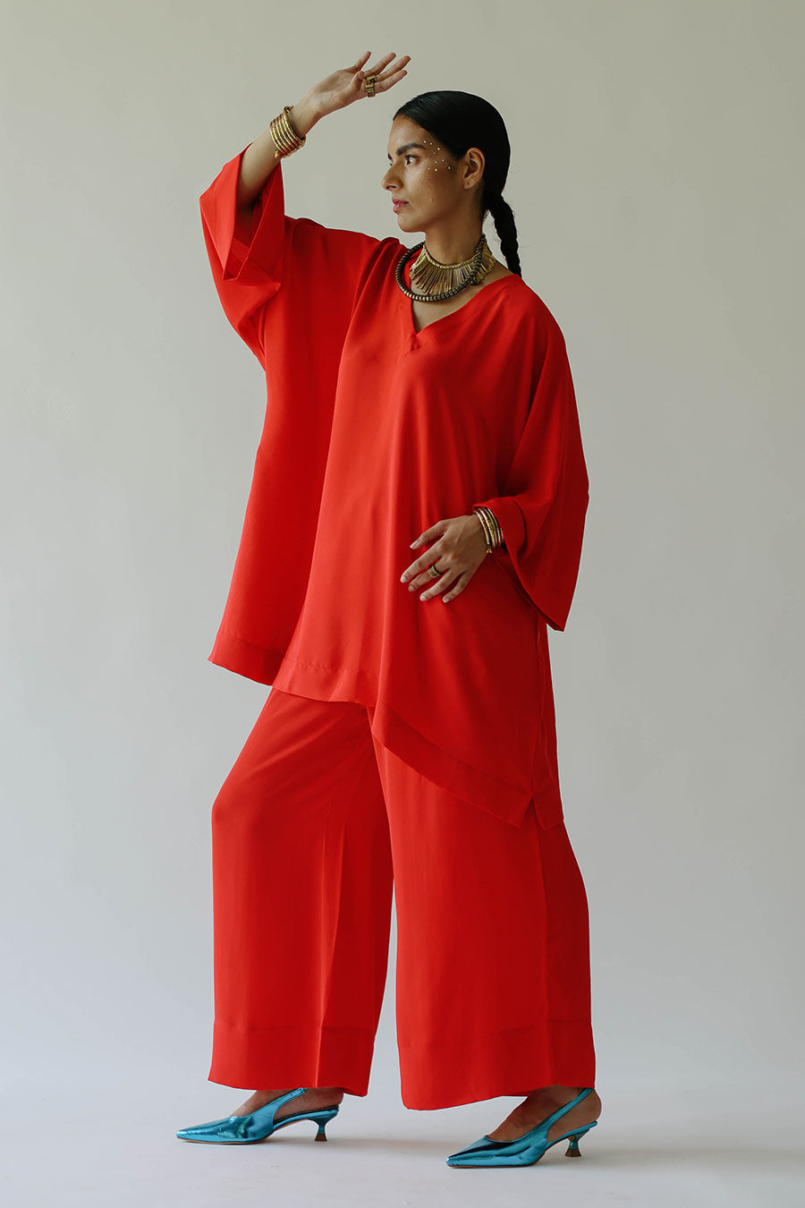 Red Fiery Zoey Top & Pant Set