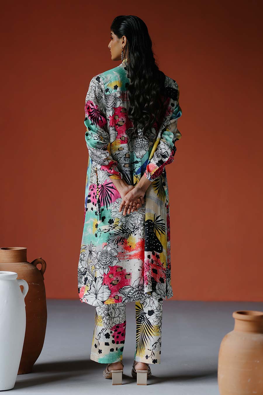 Ivory Printed Amelia Shirt & Pant Co-Ord Set