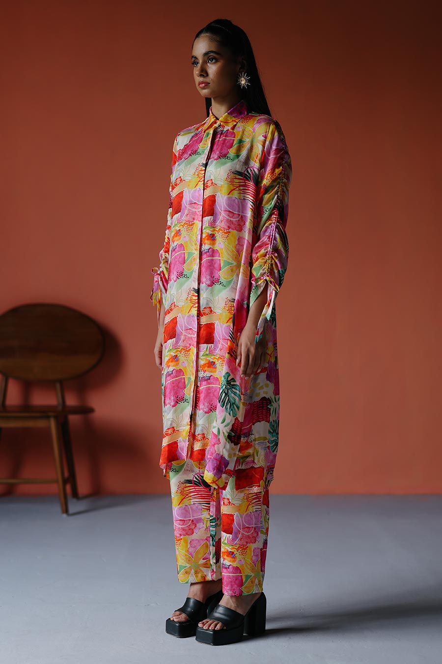 Pink Printed Amelia Shirt & Pant Co-Ord Set