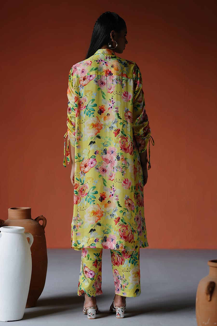 Yellow Printed Amelia Shirt & Pant Co-Ord Set