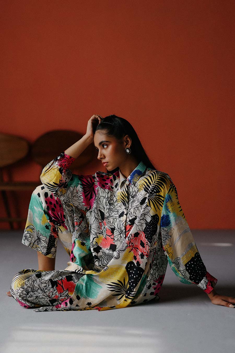 Ivory Printed Indie Shirt & Pant Co-Ord Set