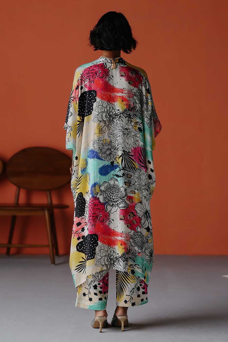Ivory Printed Luna Kaftan Shirt & Pant Co-Ord Set