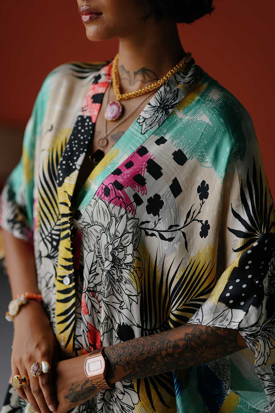 Ivory Printed Luna Kaftan Shirt & Pant Co-Ord Set